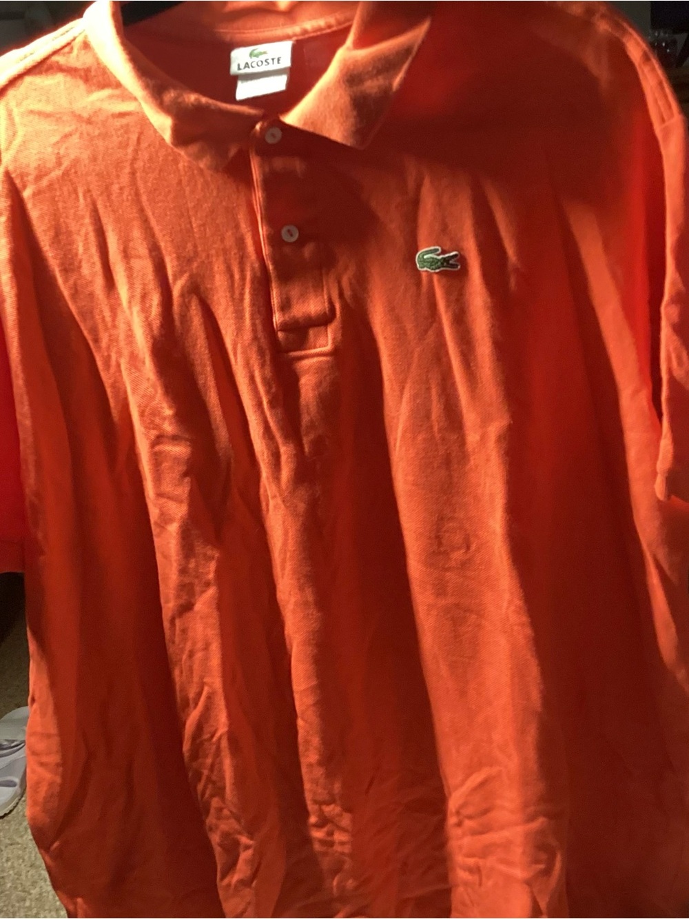 Lacoste Orange Short Sleeve Polo Shirt